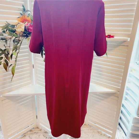 M.M. LAFLEUR NEW YORK BURGANDY SHIFT DRESS SIZE 1X - Picture 5 of 7